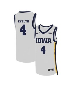 Bakari Evelyn 4 Iowa Hawkeyes Elite Basketball Men Jersey - White