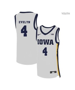 Bakari Evelyn 4 Iowa Hawkeyes Elite Basketball Youth Jersey - White