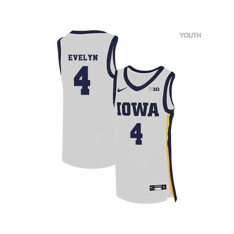 Bakari Evelyn 4 Iowa Hawkeyes Elite Basketball Youth Jersey - White
