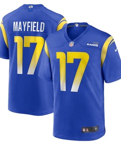 Baker Mayfield 17 Los Angeles Rams Game Player Jersey - Royal