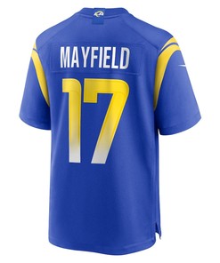 Baker Mayfield 17 Los Angeles Rams Game Player Jersey - Royal