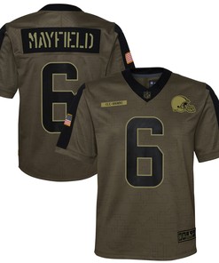 Baker Mayfield Cleveland Browns 2021 Salute To Service Game Jersey - Olive Nfl