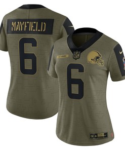 Baker Mayfield Cleveland Browns Womens 2021 Salute To Service Limited Player Jersey - Olive Nfl