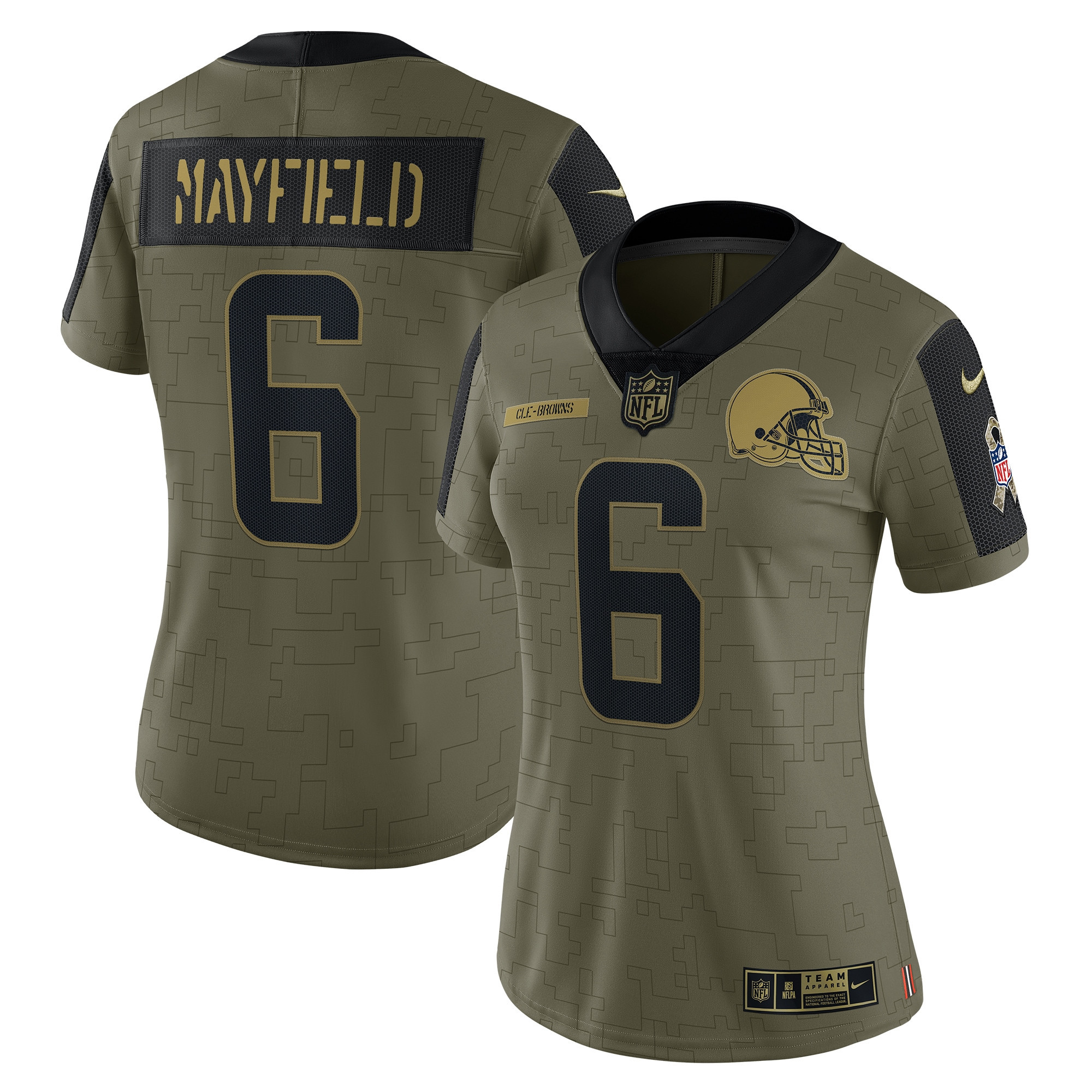 Baker Mayfield Cleveland Browns Womens 2021 Salute To Service Limited Player Jersey - Olive Nfl