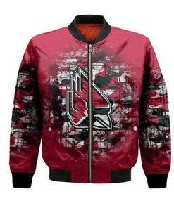 Ball State Cardinals Bomber Jacket Camouflage Vintage  - NCAA