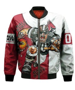 Ball State Cardinals Bomber Jacket Football Go On - NCAA