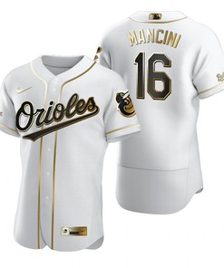 Baltimore Orioles #16 Trey Mancini Mlb Golden Brandedition White Jersey Gift For Orioles Fans