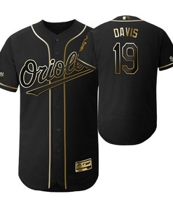 Baltimore Orioles #19 Chris Davis Mlb 2019 Golden Brandedition Black Jersey Gift For Orioles Fans