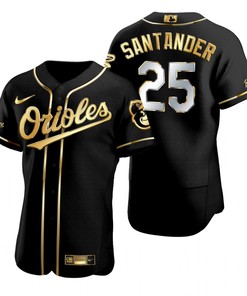 Baltimore Orioles #25 Anthony Santander Mlb Golden Brandedition Black Jersey Gift For Orioles Fans