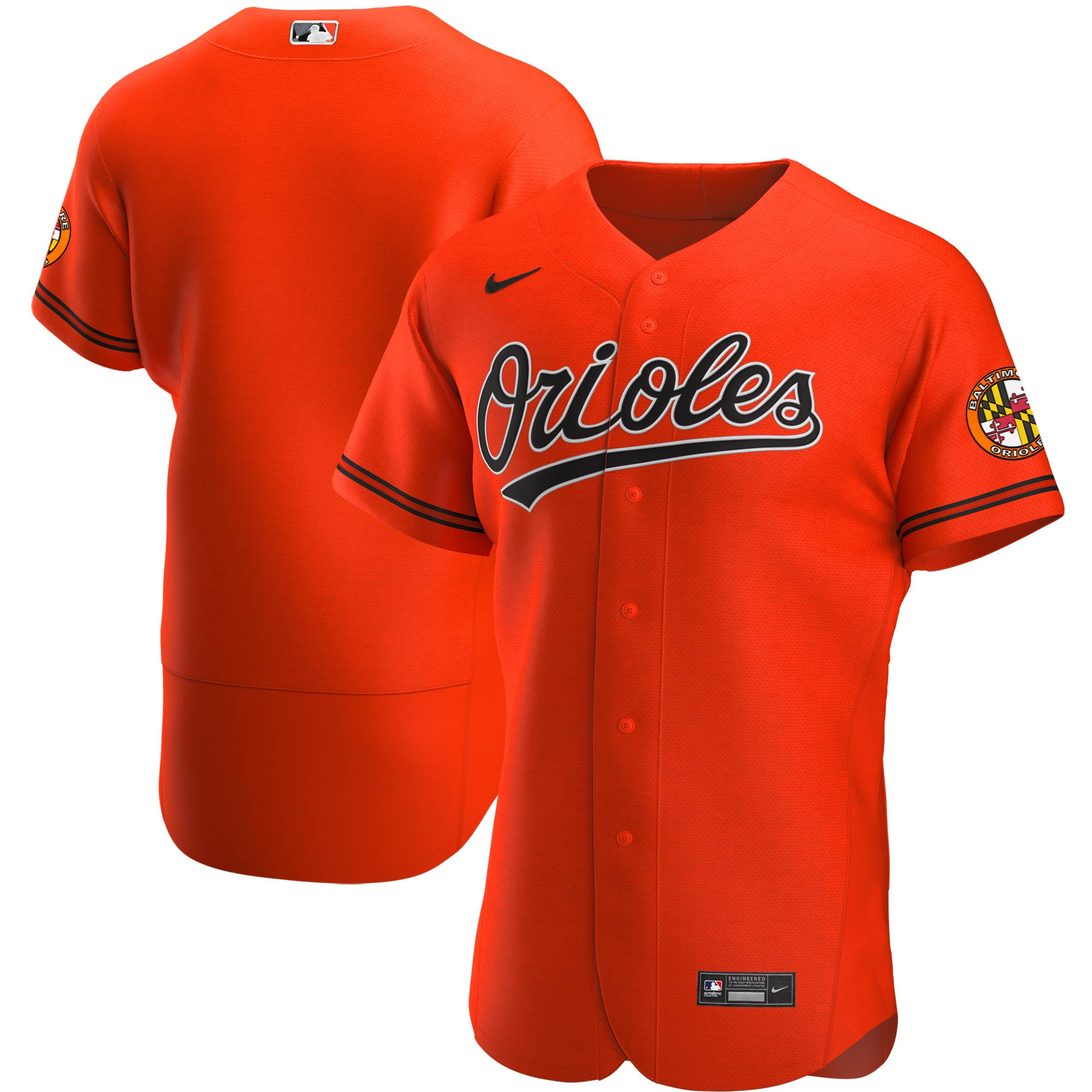 Baltimore Orioles Alternate Authentic Team Jersey Orange Mlb