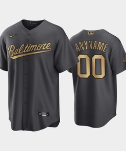 Baltimore Orioles Custom 00 2022-23 All-Star Game AL Charcoal Jersey