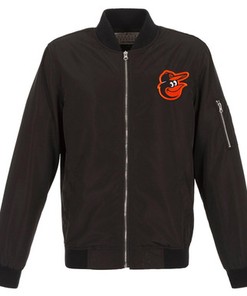 Baltimore Orioles JH Design Lightweight Nylon Bomber Jacket - Black
