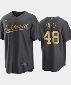 Baltimore Orioles Jorge Lopez 48 2022-23 All-Star Game AL Charcoal Jersey