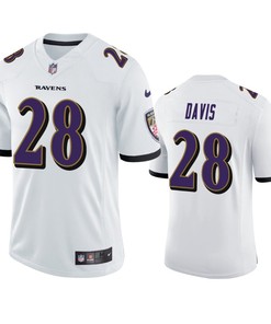 Baltimore Ravens 28 Mike Davis White Vapor Limited Jersey