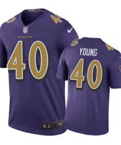 Baltimore Ravens #40 Kenny Young Nike Color Rush Purple Jersey