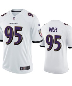 Baltimore Ravens 95 Derek Wolfe White Jersey