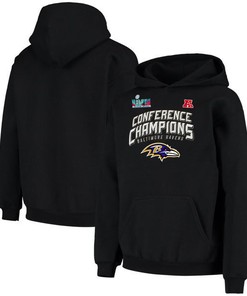 Baltimore Ravens AFC Conference Champions Black Pullover Hoodie