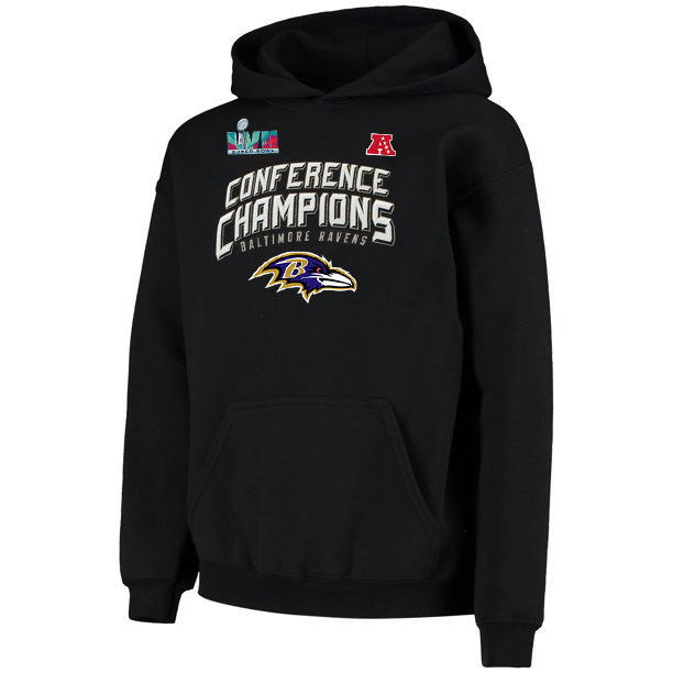 Baltimore Ravens AFC Conference Champions Black Pullover Hoodie