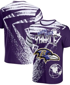 Baltimore Ravens All Over Print T-Shirt - Purple