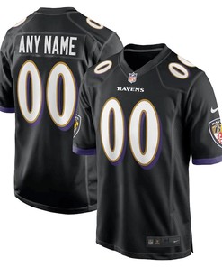 Baltimore Ravens Alternate Custom 00 Game Jersey - Black