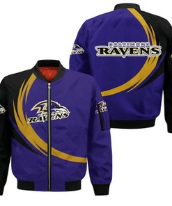Baltimore Ravens Bomber Jacket graphic curve