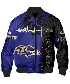 Baltimore Ravens Bomber jacket graphic heart ECG line