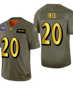 Baltimore Ravens Branded Reed 2019 Salute To Service Nfl 100 Mens Jersey Metallic