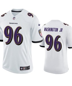 Baltimore Ravens Broderick Washington Jr. 96 White Vapor Limited Jersey