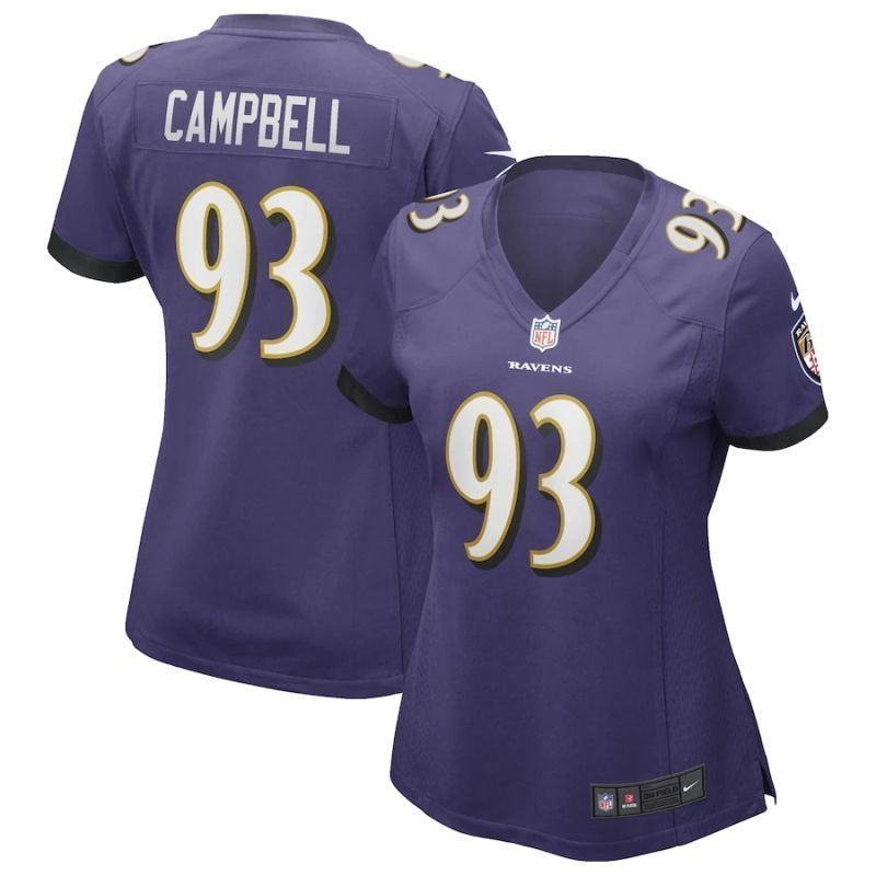 Baltimore Ravens Calais Campbell #93 Nfl 2020 Dark Indigo Womens Jersey