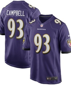 Baltimore Ravens Calais Campbell #93 Nfl 2020 Purple Jersey