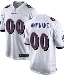Baltimore Ravens Custom Game Jersey - White Custom Jerseys Nfl