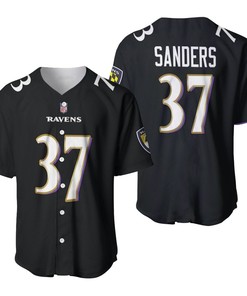 Baltimore Ravens Deion Sanders #37 Great Player Nfl American Football Game Jersey Black 2019 3d Designed Allover Gift For Ravens Fans Baseball Jersey