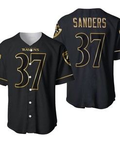 Baltimore Ravens Deion Sanders #37 Nfl Great Player Black Golden Brandedition Vapor 3d Designed Allover Gift For Baltimore Fans Baseball Jersey