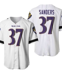 Baltimore Ravens Deion Sanders #37 Nfl Great Player White 100th Season 3d Designed Allover Gift For Baltimore Fans Baseball Jersey