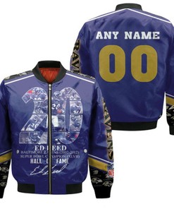 Baltimore Ravens Ed Reed 20 Hall Of Fame NFL America Football Gift With Custom Name Number For Ravens Fans Bomber Jacket