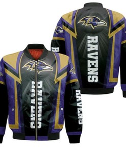 Baltimore Ravens For Fans Bomber Jacket Model 477