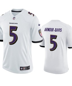 Baltimore Ravens Jalyn Armour-Davis 5 White Vapor Limited Jersey
