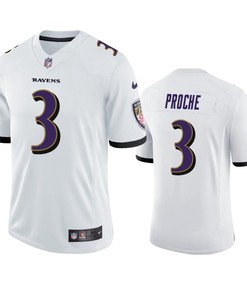 Baltimore Ravens James Proche 3 White Vapor Limited Jersey - Men's
