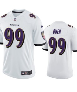 Baltimore Ravens Jayson Oweh 99 White Vapor Limited Jersey