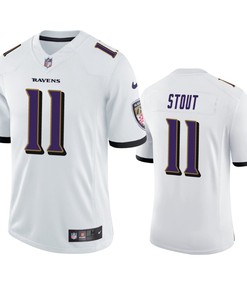 Baltimore Ravens Jordan Stout 11 White Vapor Limited Jersey