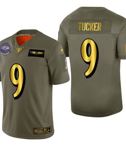 Baltimore Ravens Justin Tucker 2019 Salute To Service Nfl 100 Mens Jersey Metallic
