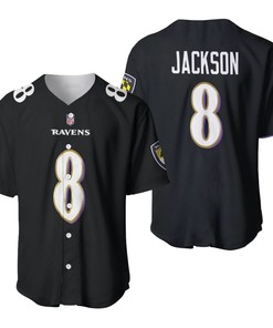 Baltimore Ravens Lamar Jackson #8 Great Player Nfl American Football Game Jersey Black 2019 3d Designed Allover Gift For Ravens Fans Baseball Jersey