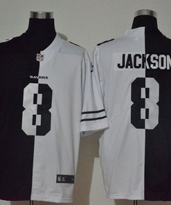 Baltimore Ravens Lamar Jackson #8 Nfl 2020 Black And White Jersey