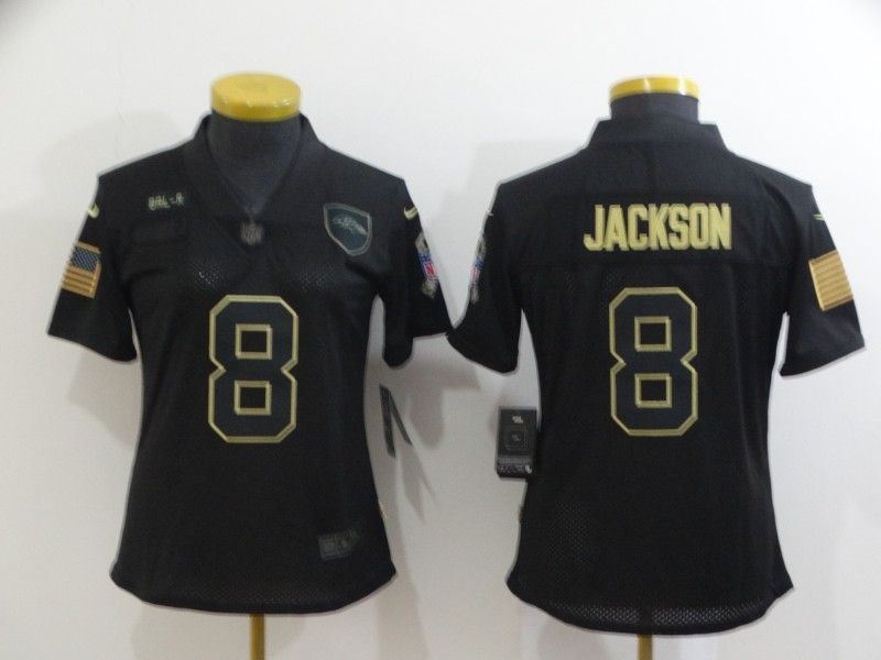 Baltimore Ravens Lamar Jackson #8 Nfl 2020 Black Womens Jersey