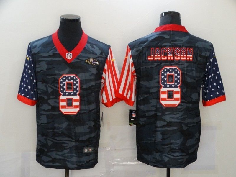 Baltimore Ravens Lamar Jackson #8 Nfl 2020 Camo Black Jersey