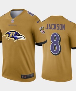 Baltimore Ravens Lamar Jackson #8 Nfl 2020 Light Brown Jersey