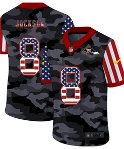 Baltimore Ravens Lamar Jackson #8 Nfl 2020 Us Flag Camo Jersey