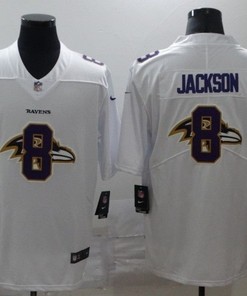 Baltimore Ravens Lamar Jackson #8 Nfl 2020 White Jersey