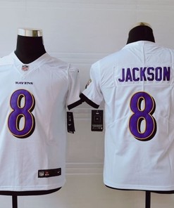 Baltimore Ravens Lamar Jackson #8 Nfl 2020 White Jersey
