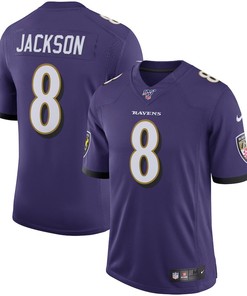 Baltimore Ravens Lamar Jackson Purple 100th Season Vapor Limited Jersey
